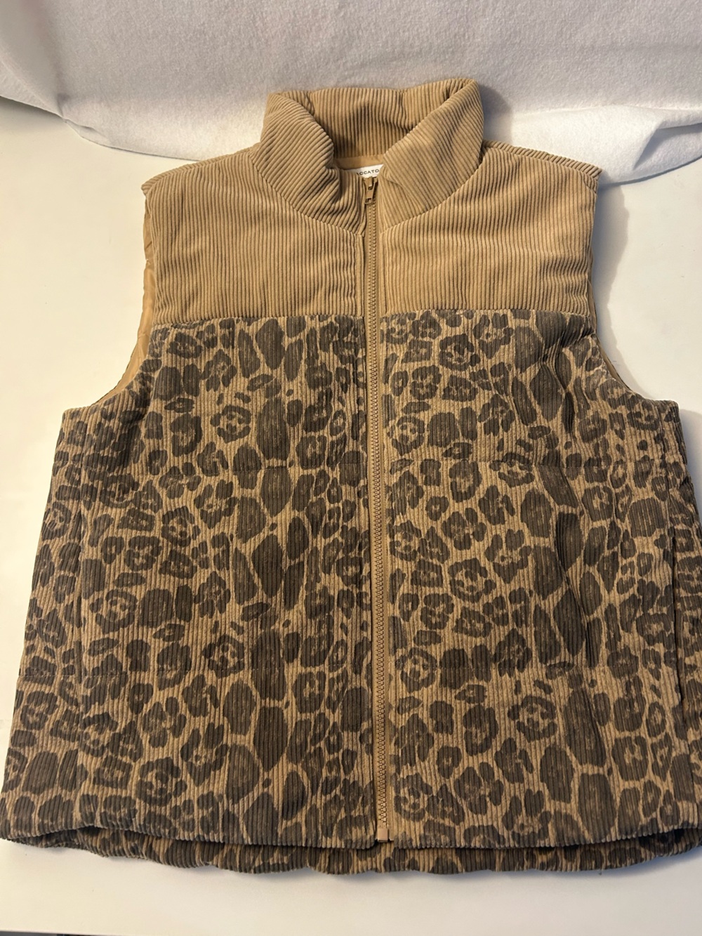 Staccato Brown Leopard-Print Zip-Front Vest